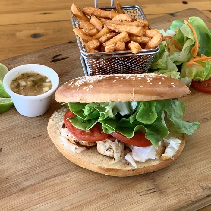 Fish burger maison Le Wood